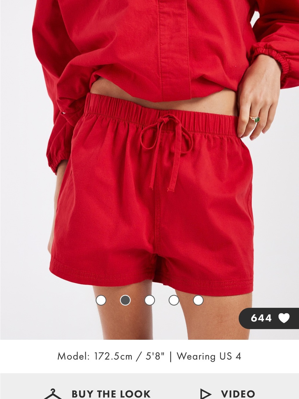 ASOS Design pull-on Red Elastic Drawstring Shorts - Picture 2 of 8